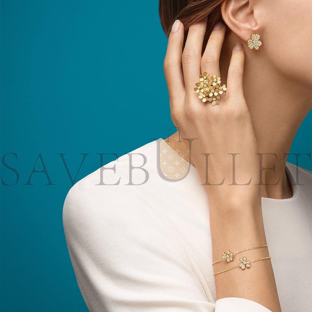 v*n cl*f arpels frivole ring, 8 flowers - yellow gold, Di*m*nd  vcarb67700